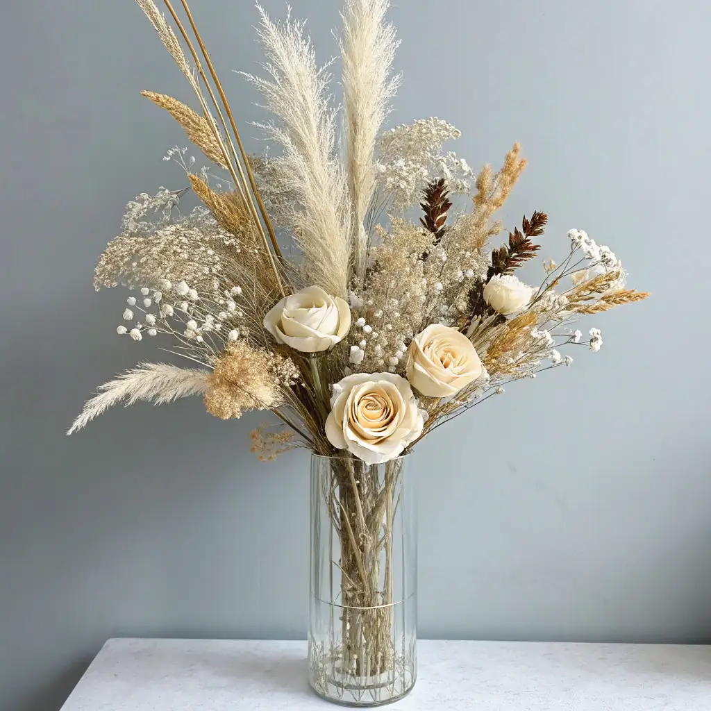 Rustic Dried Rose Arrangement
